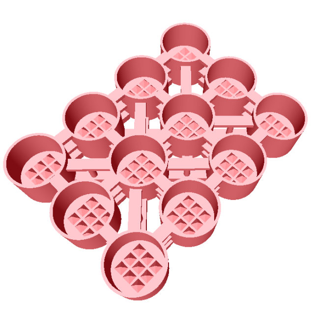 A 3D model of a pyramidal microwell plate
